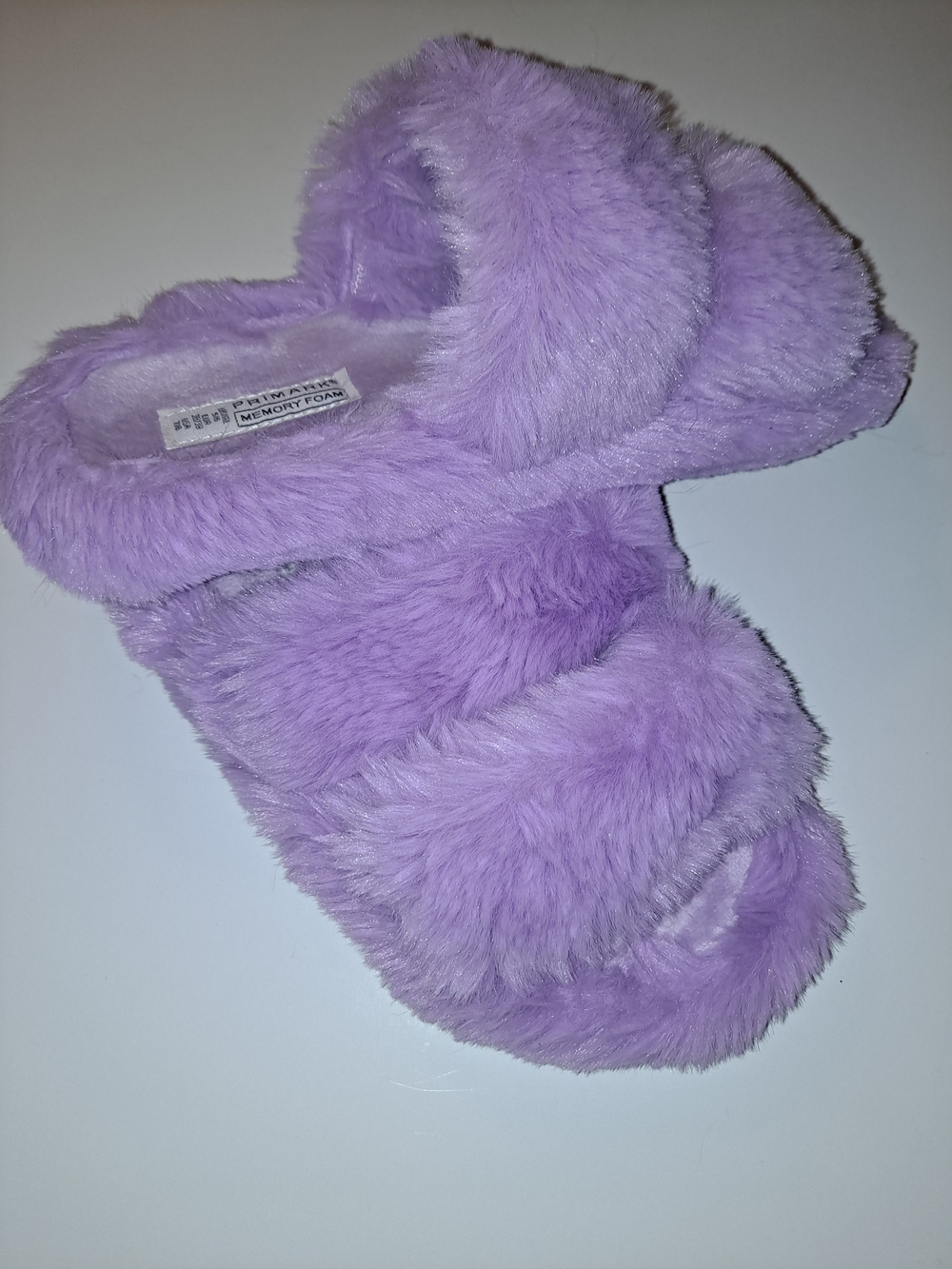 Primark Lilac Fuzzy Cross-Strap Slippers